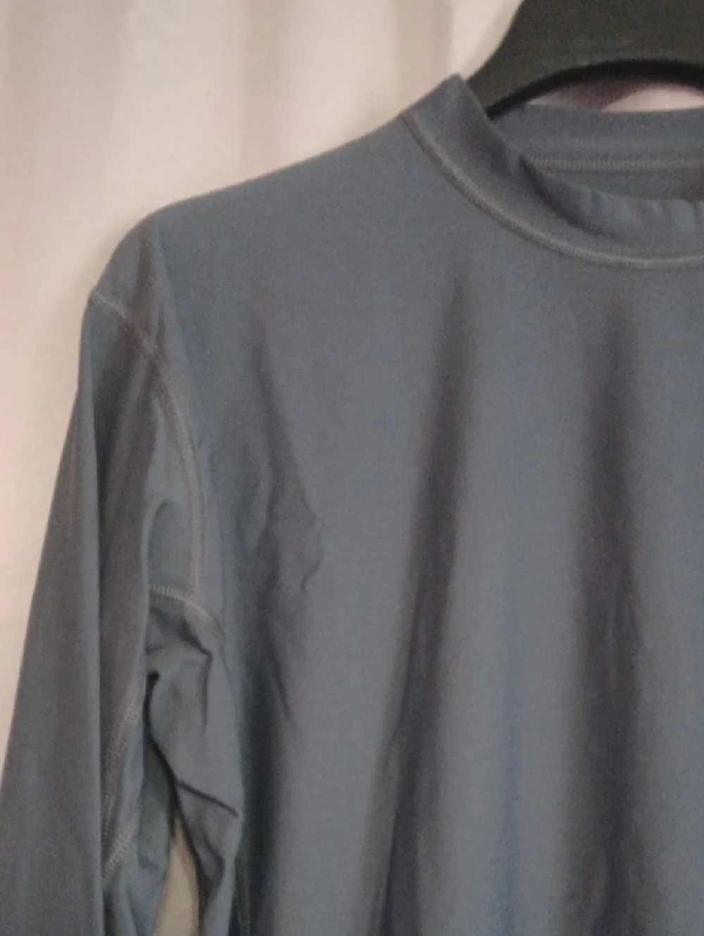 Swim Shirts For Men Gray Long Sleeve Crewneck Rash Guard UPF Protection Tagless